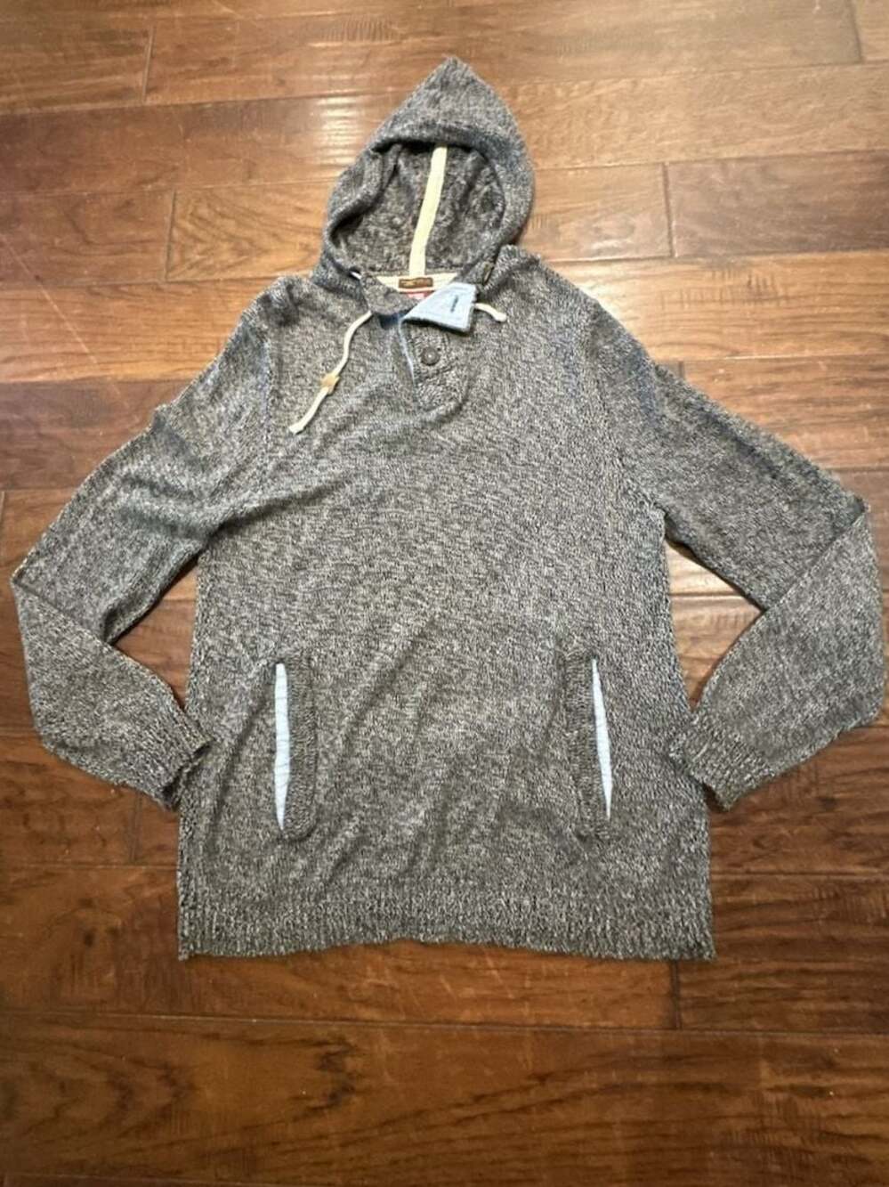 Jordan Craig Legacy Men's Gray Knit Pullover Hoodie Size L